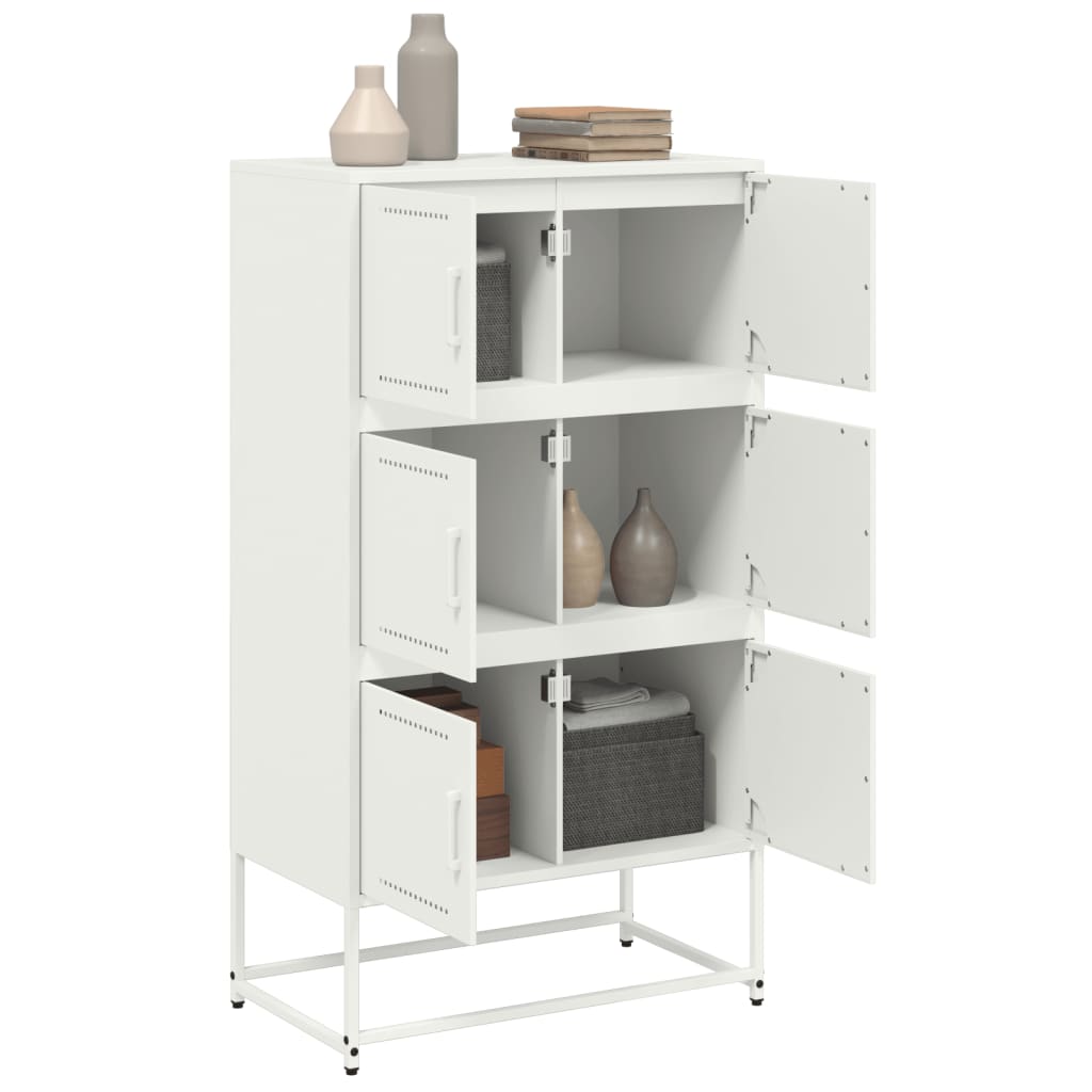 skænk 68,5x38,5x123,5 cm stål hvid