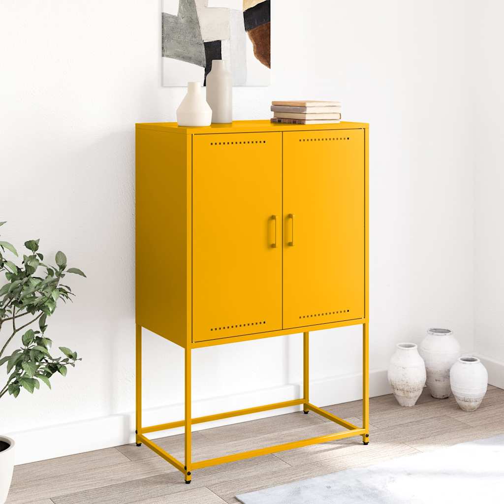 skab 68,5x38,5x107 cm stål sennepsgul