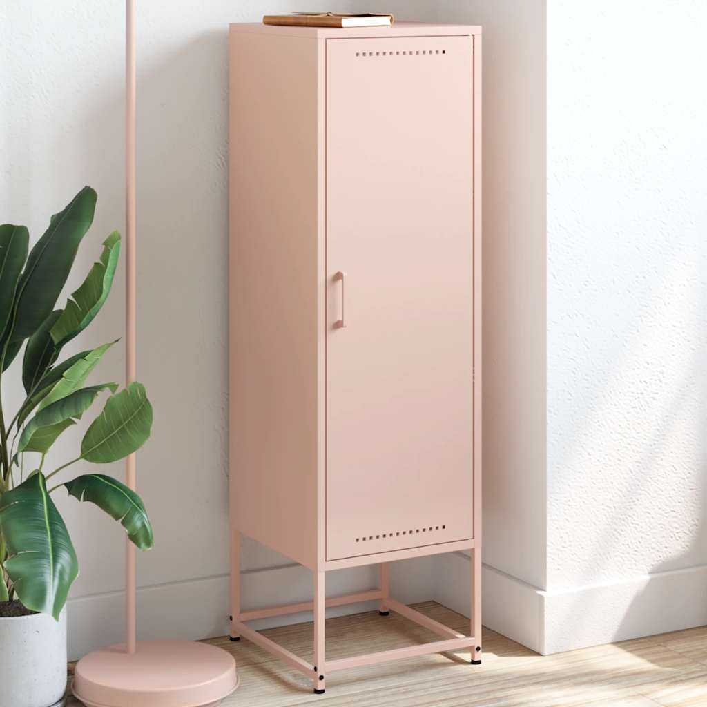 skab 36x39x123 cm stål lyserød