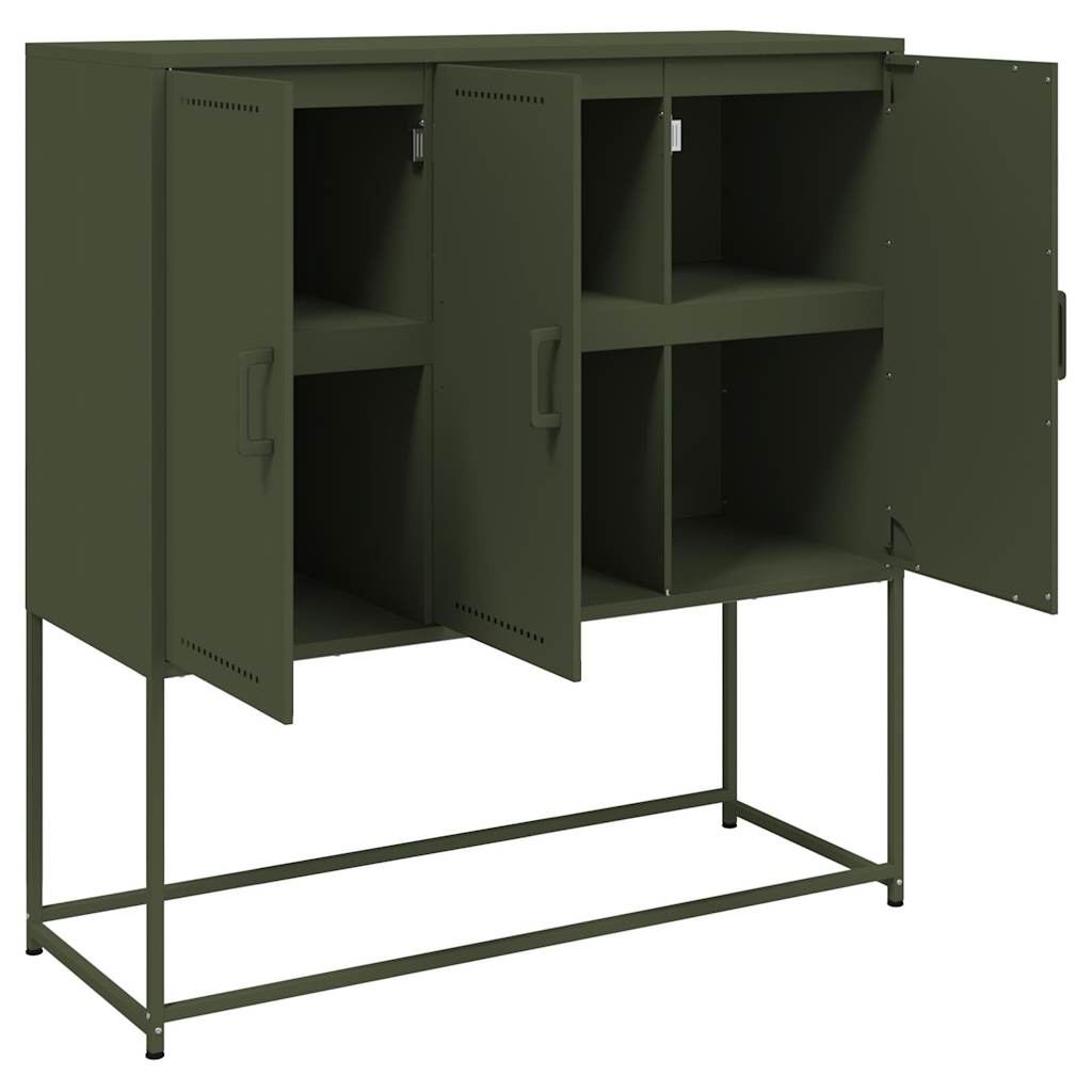 skab 100,5x39x107 cm stål olivengrøn