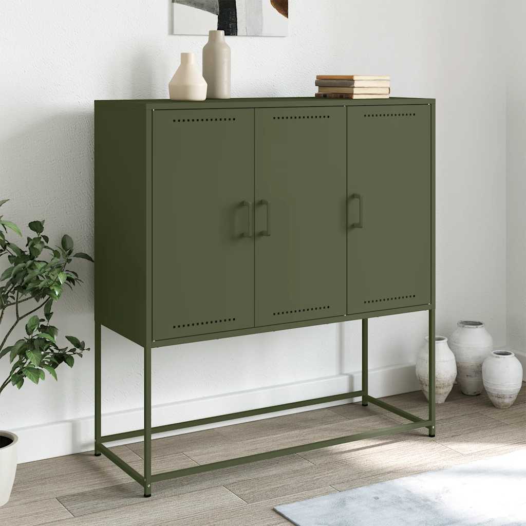 skab 100,5x39x107 cm stål olivengrøn
