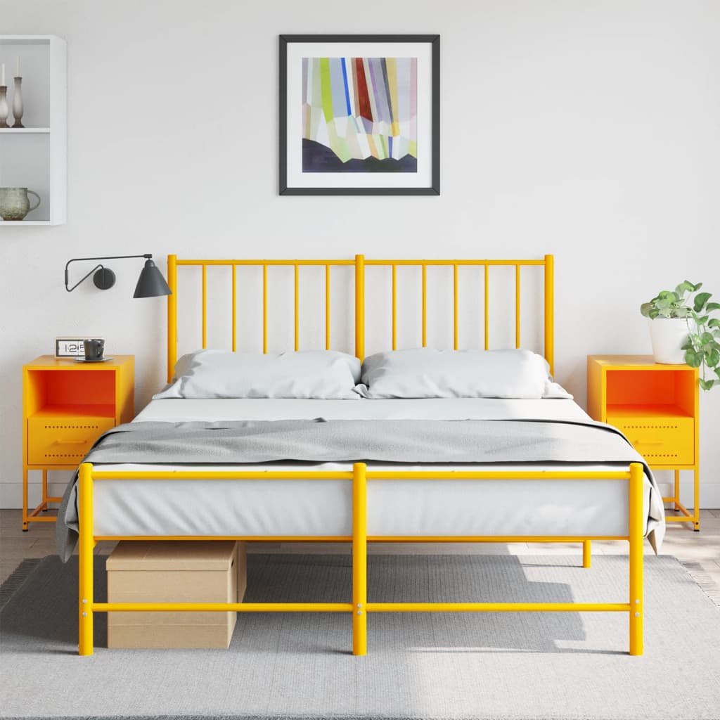 sengeborde 2 stk. 36x39x60,5 cm stål sennepsgul