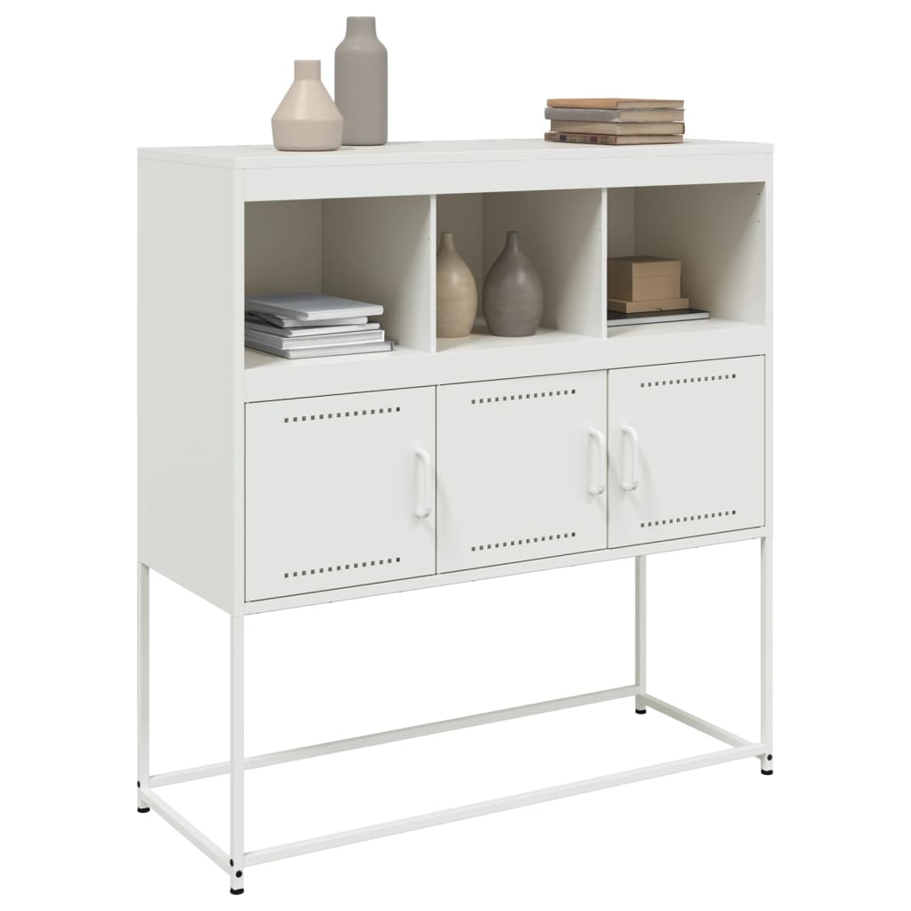 skænk 100,5x39x107 cm stål hvid