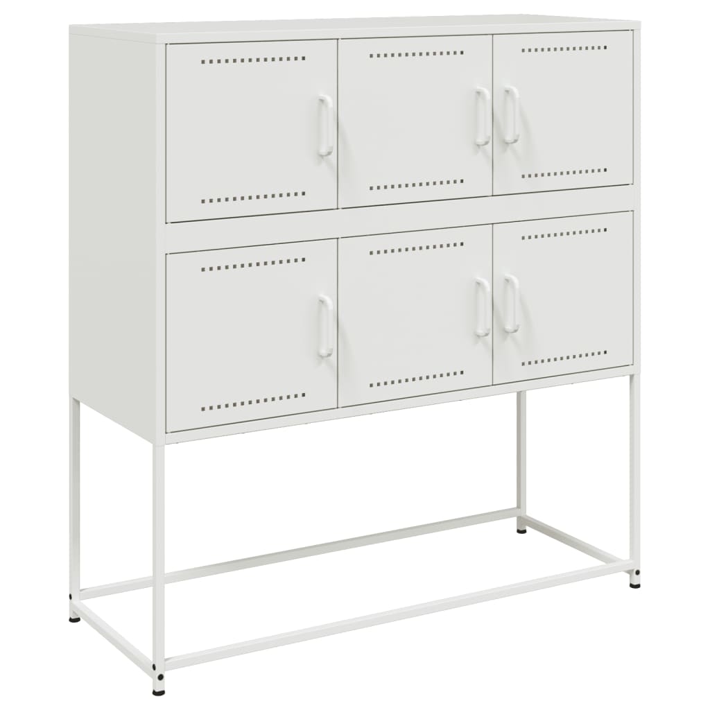 skænk 100,5x39x107 cm stål hvid