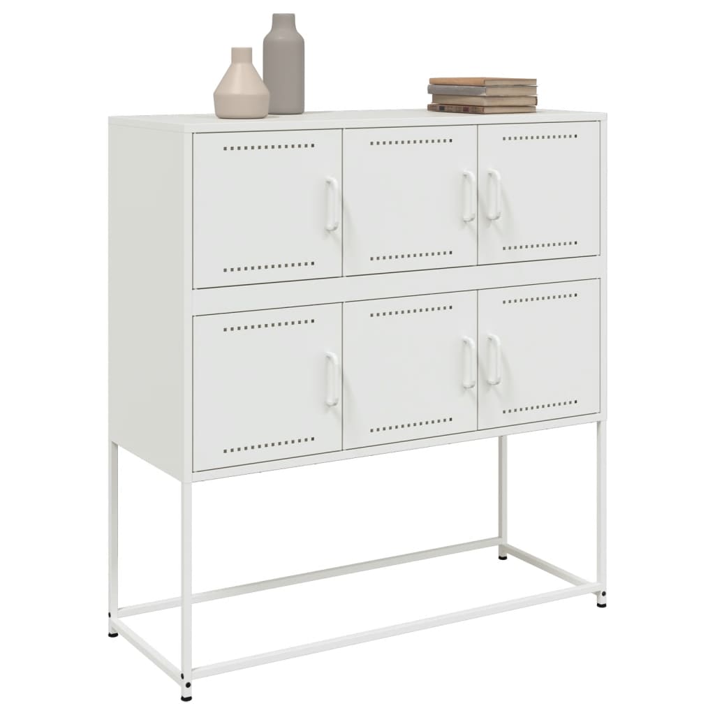 skænk 100,5x39x107 cm stål hvid