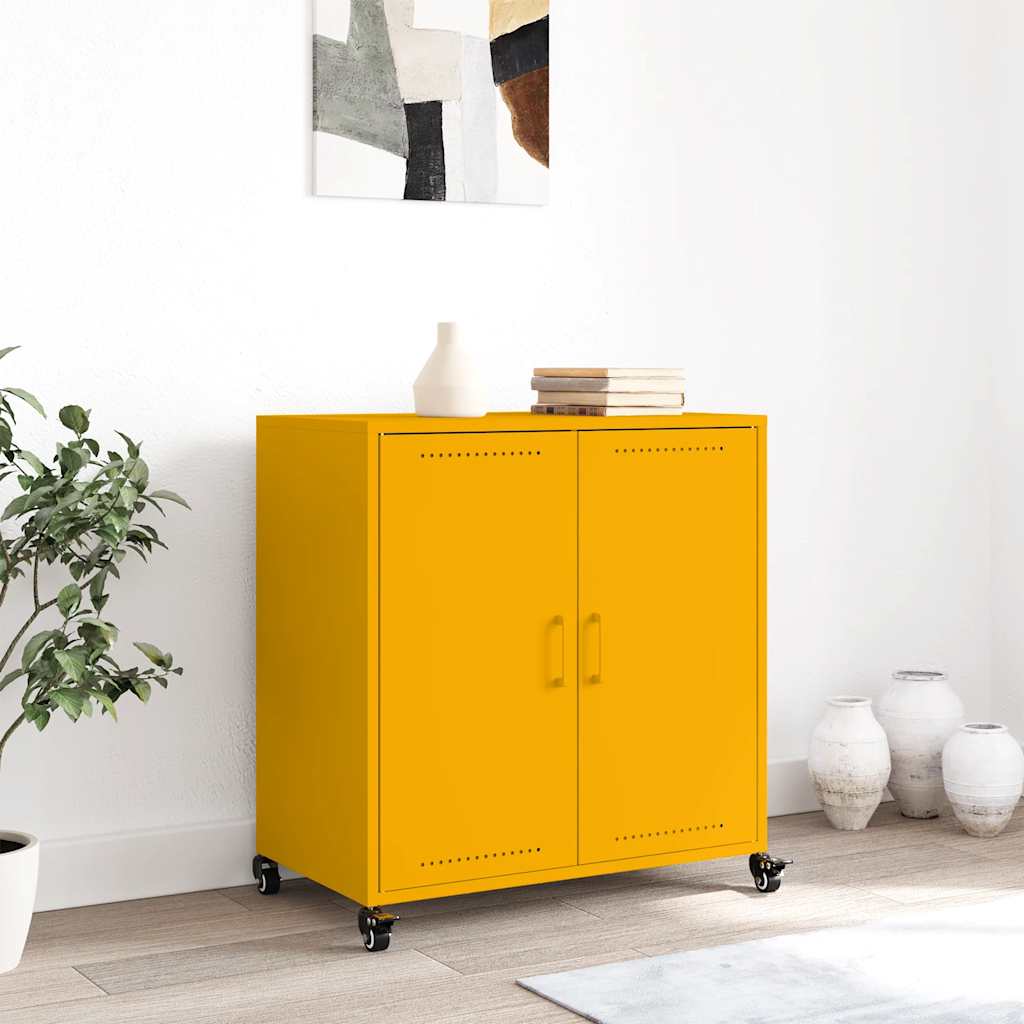skab 68x39x72 cm stål sennepsgul