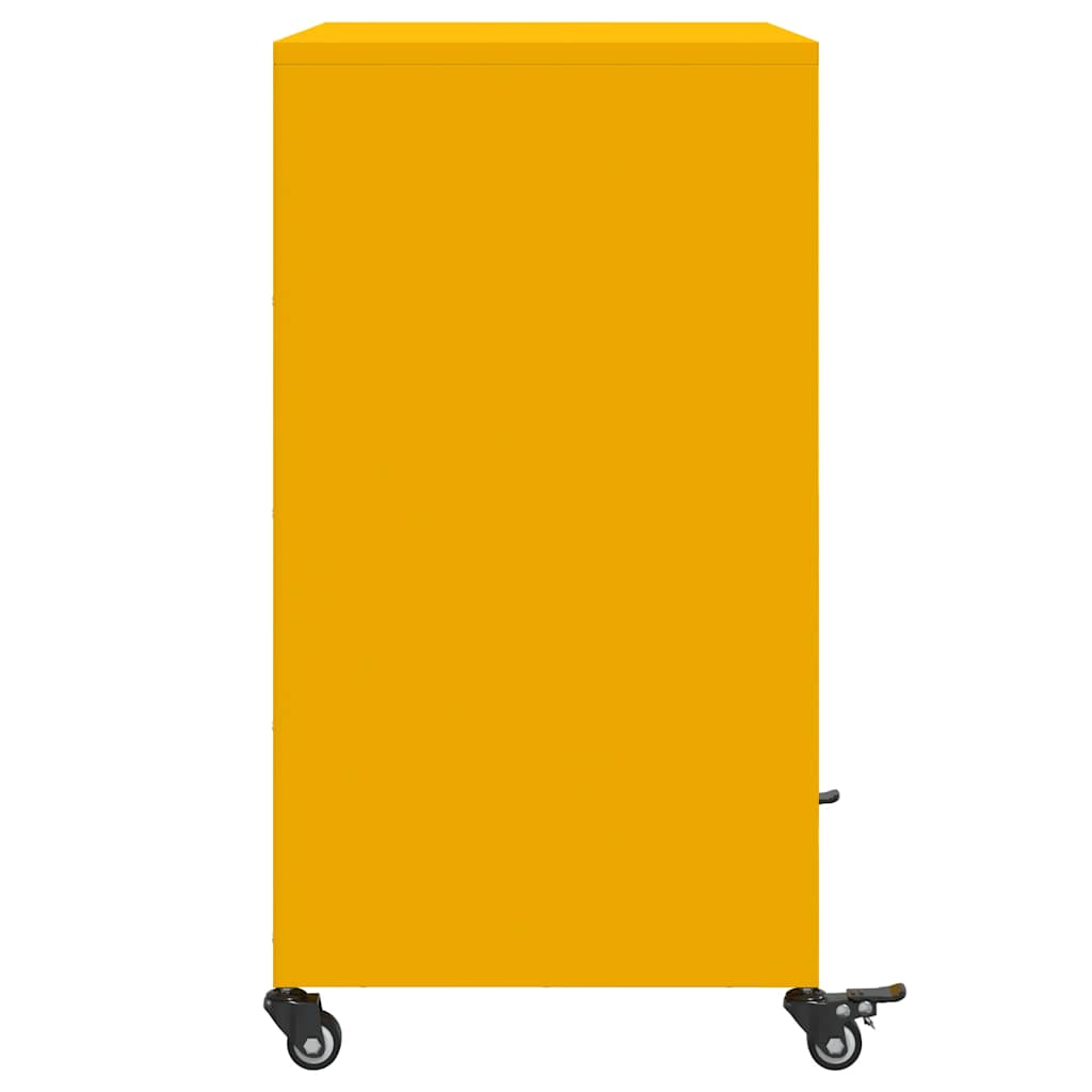 skab 68x39x72 cm stål sennepsgul
