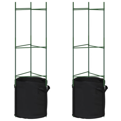 plantestativer med planteposer 2 stk. 116 cm stål og PP
