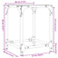 sofabord med transparent glastop 30x30x40 cm stål