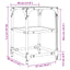 sofabord med transparent glastop 30x30x45 cm stål