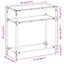 konsolbord med sort glastop 80x35x81 cm stål