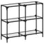 konsolbord med transparent glastop 98x30x81 cm stål