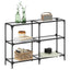 konsolbord med transparent glastop 118,5x30x81 cm stål