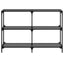 konsolbord med sort glastop 118,5x30x81 cm stål