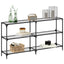konsolbord med transparent glastop 158,5x30x81 cm stål
