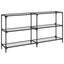 konsolbord med transparent glastop 158,5x30x81 cm stål
