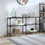 konsolbord med transparent glastop 158,5x30x81 cm stål