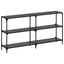 konsolbord med sort glastop 158,5x30x81 cm stål