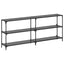 konsolbord med sort glastop 194,5x30x81 cm stål