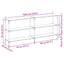 konsolbord med sort glastop 194,5x30x81 cm stål