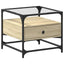 sofabord med glasplade Sonoma Eg 50x50x45 cm Stål
