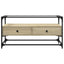 tv-bord med glastop 98x35x51 cm konstrueret træ sonoma-eg