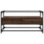 tv-bord med glastop 98x35x51 cm konstrueret træ brun eg