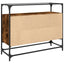 skænk med glastop 98x35x81cm konstrueret træ røget egetræsfarve
