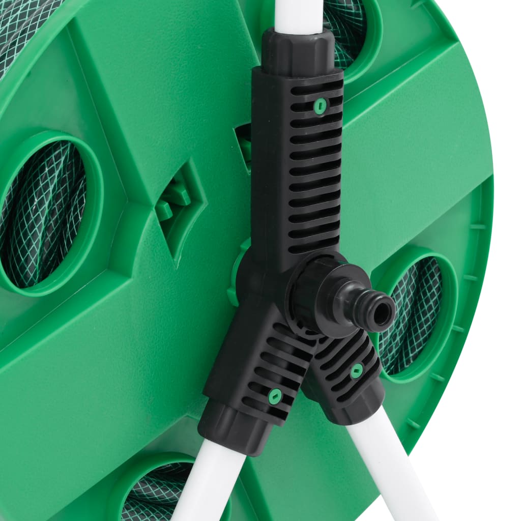 fritstående slangetromle med 20 m slange PVC grøn
