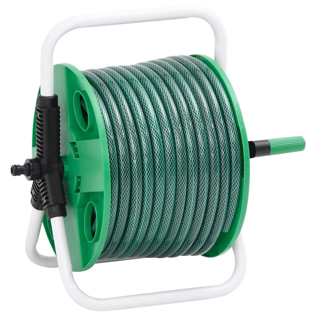 fritstående slangetromle m. tilslutningssæt 0,5" 20 m PVC grøn
