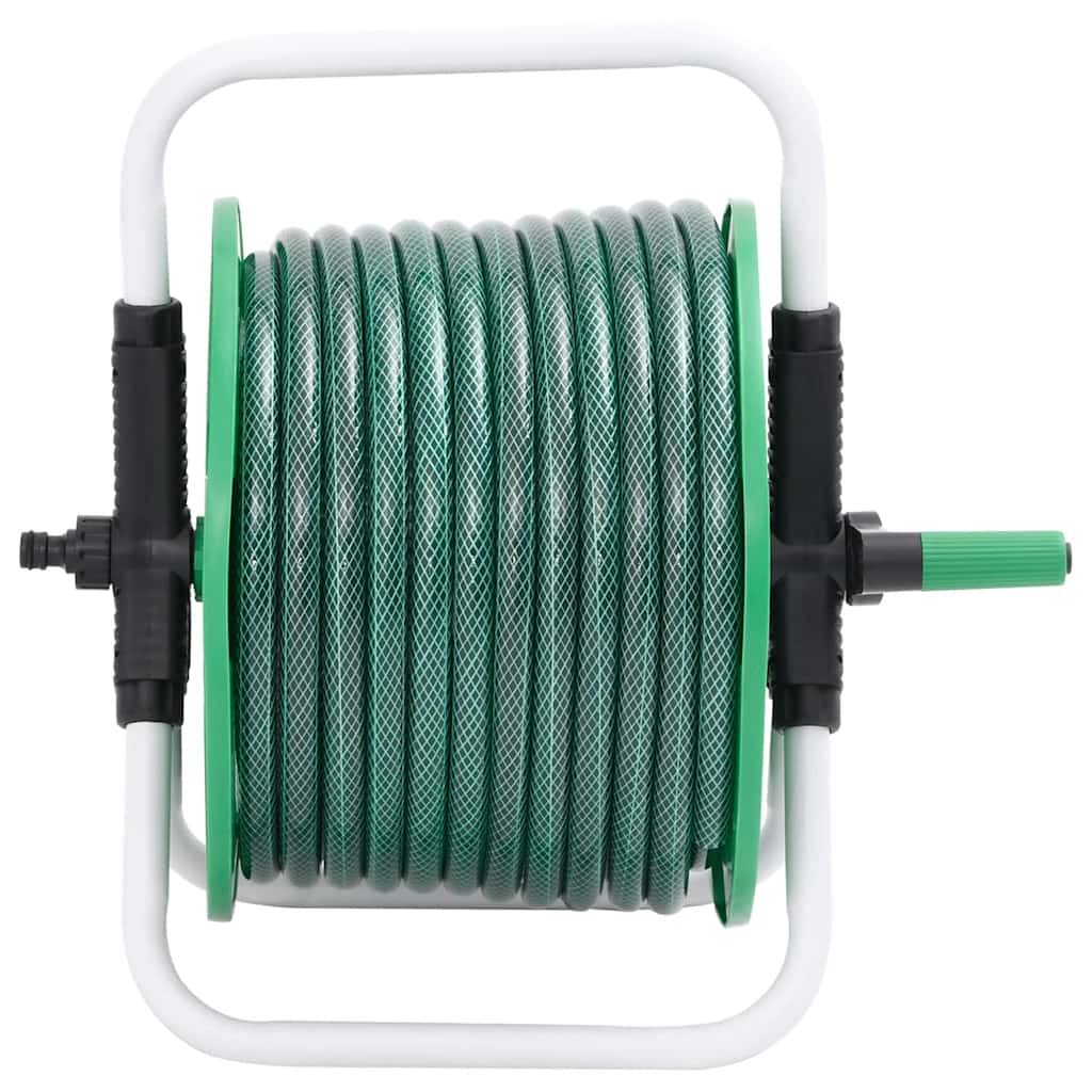 fritstående slangetromle m. tilslutningssæt 0,5" 20 m PVC grøn