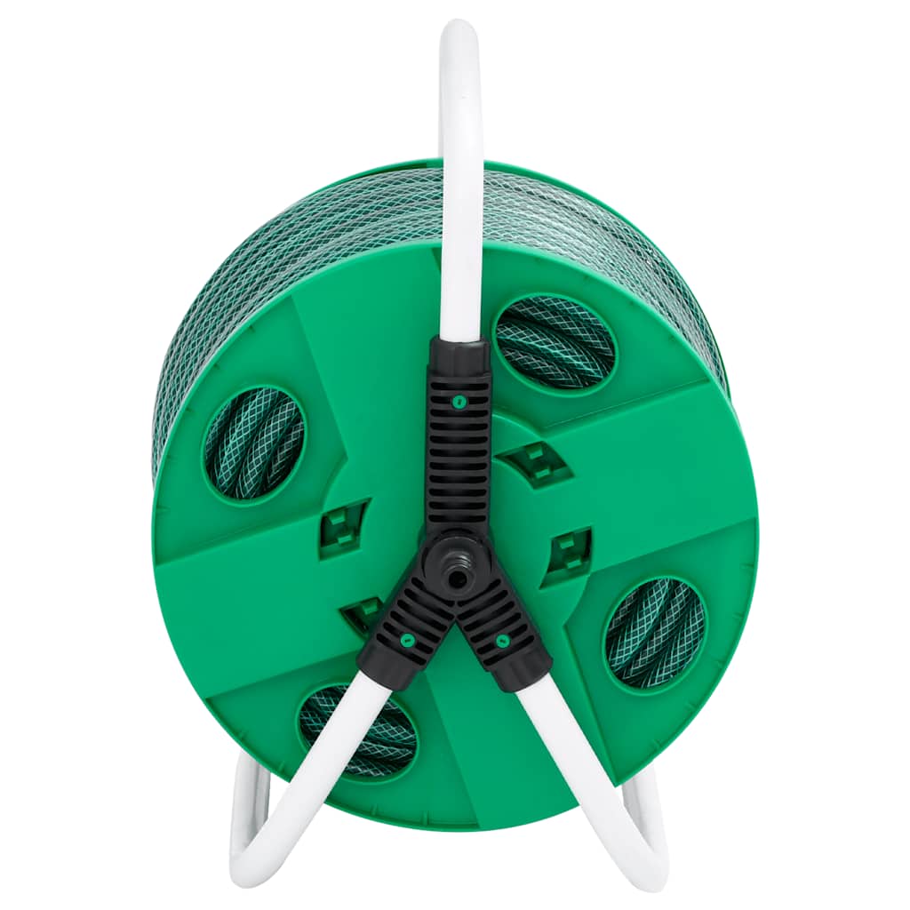 fritstående slangetromle m. tilslutningssæt 0,5" 20 m PVC grøn