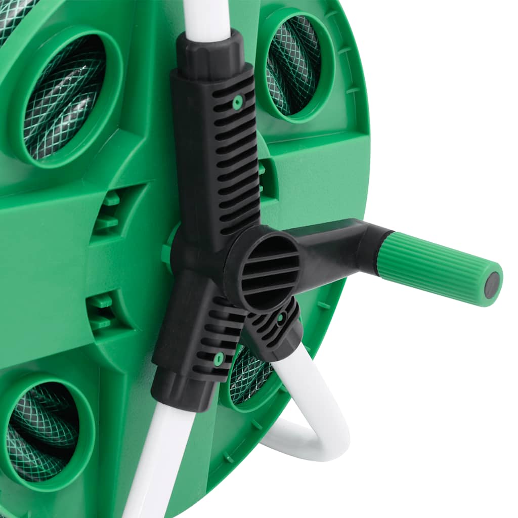 fritstående slangetromle m. tilslutningssæt 0,5" 30 m PVC grøn