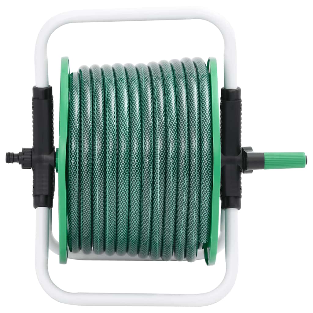 fritstående slangetromle m. tilslutningssæt 0,5" 50 m PVC grøn
