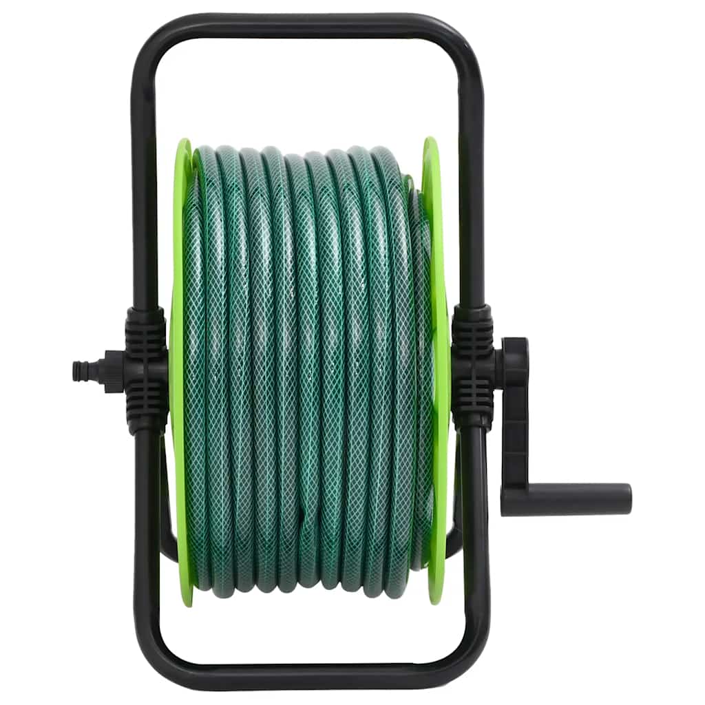 fritstående slangetromle m. tilslutningssæt 0,5" 20 m PVC grøn