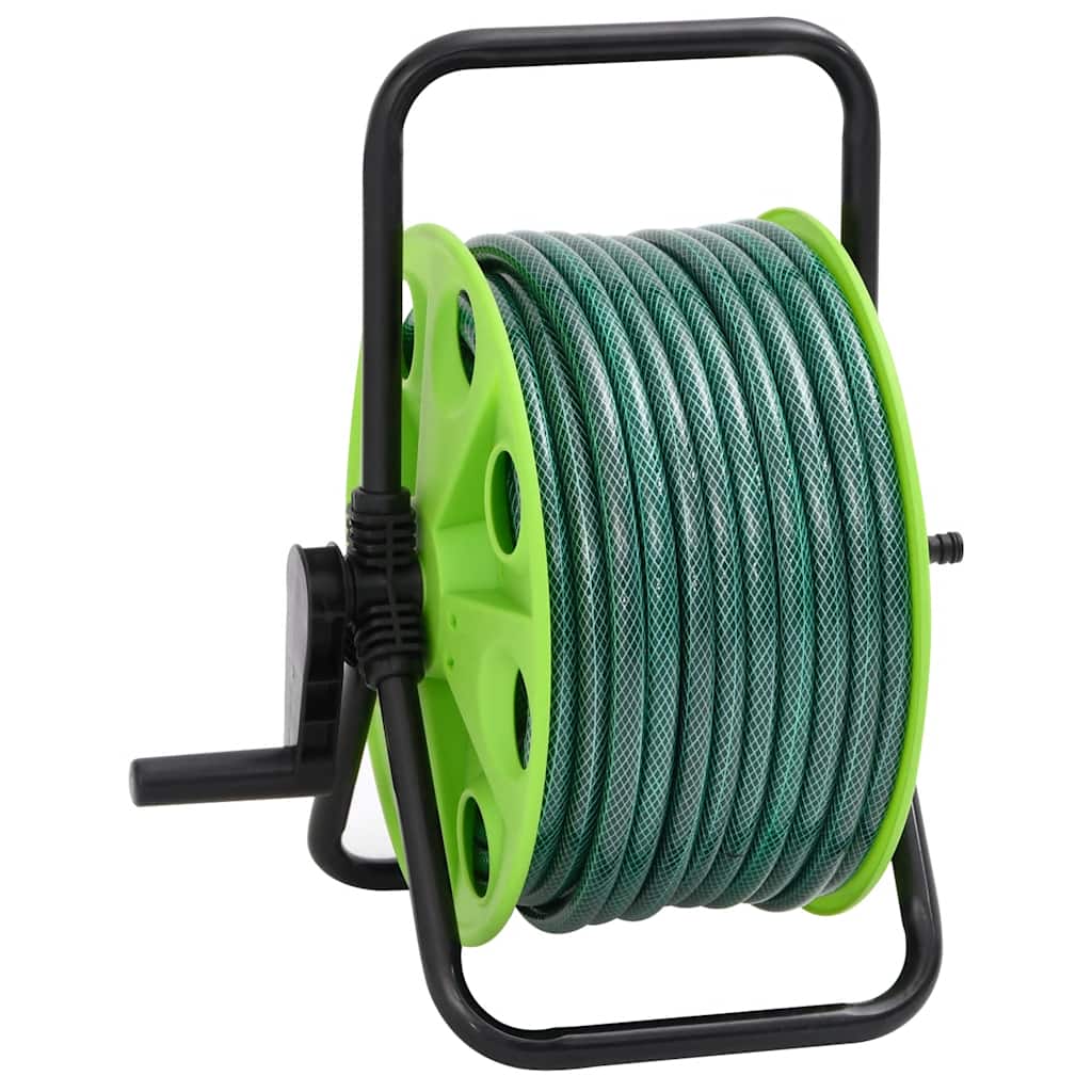 fritstående slangetromle m. tilslutningssæt 0,5" 30 m PVC grøn