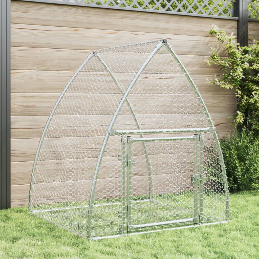kaninbur 105x100x120 cm galvaniseret stål sølvfarvet billede