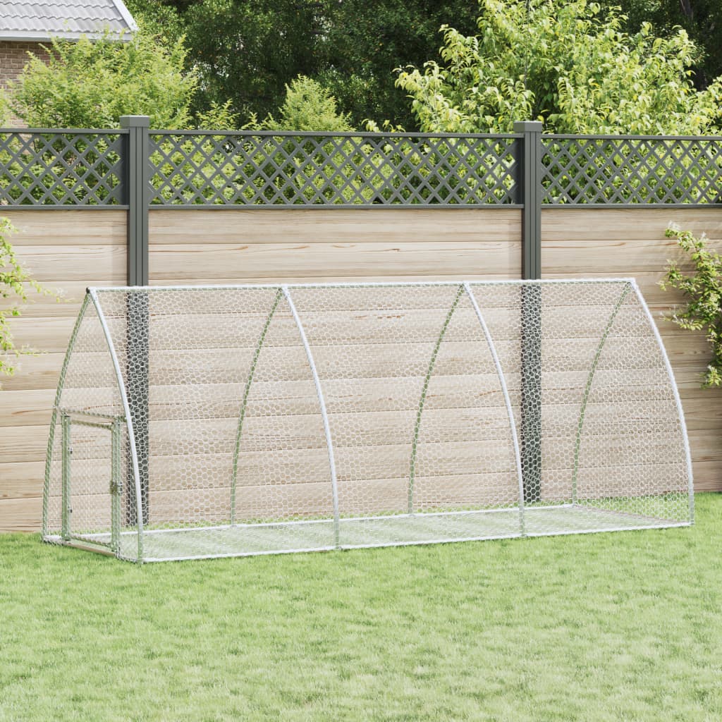 kaninbur 105x300x120 cm galvaniseret stål sølvfarvet billede