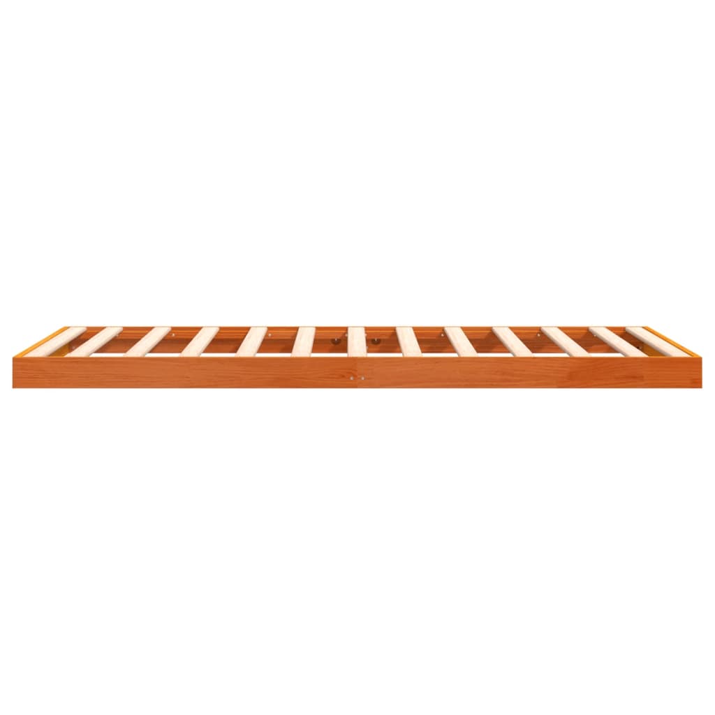 sengeramme 100x200 cm massivt fyrretræ gyldenbrun