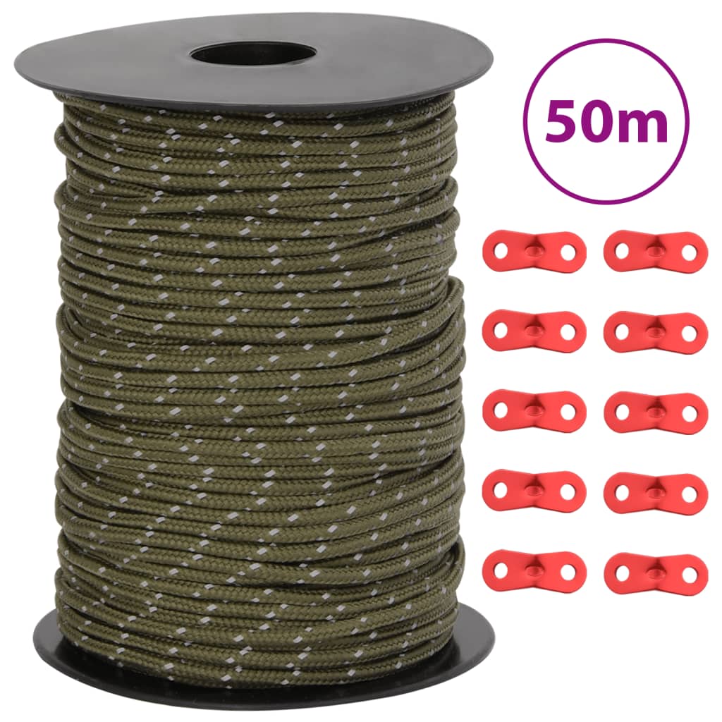 selvlysende bardunline med bardunspænder 50 m 3 mm billede