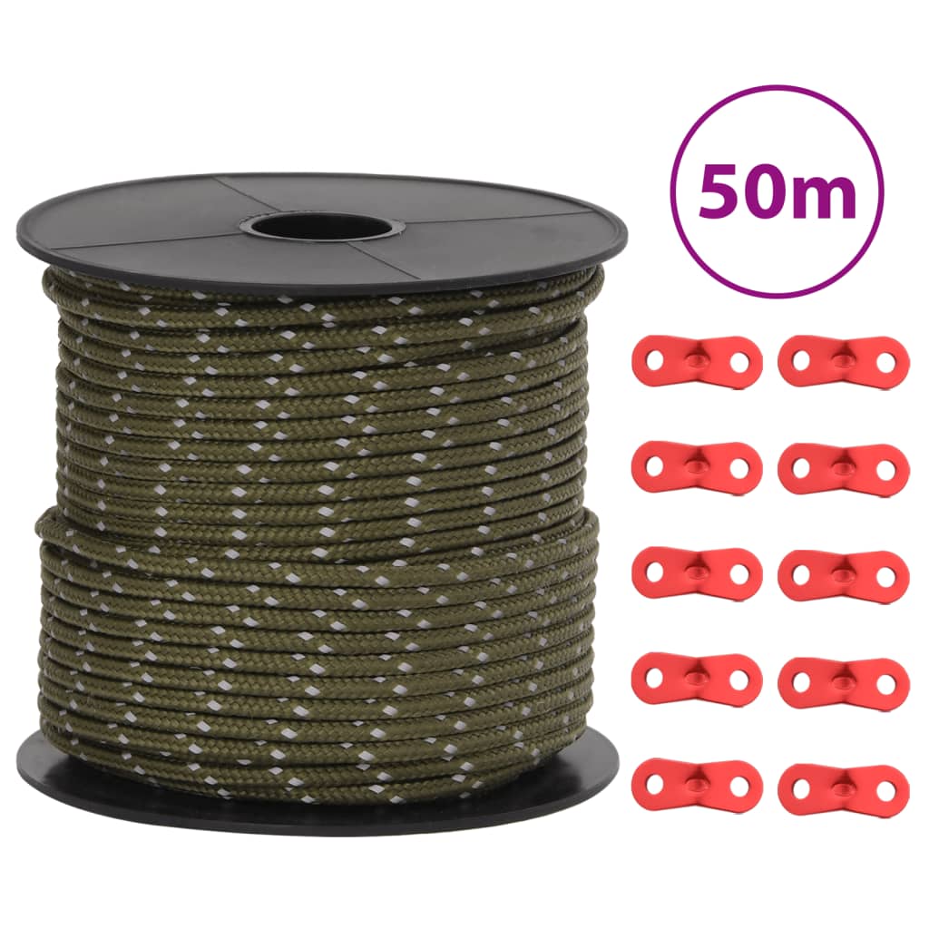 selvlysende bardunline med bardunspænder 50 m 4 mm billede