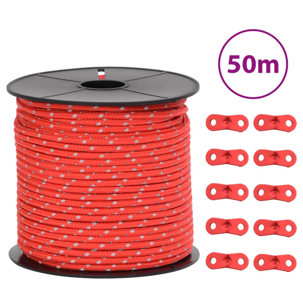 selvlysende bardunline med bardunspænder 50 m 4 mm billede