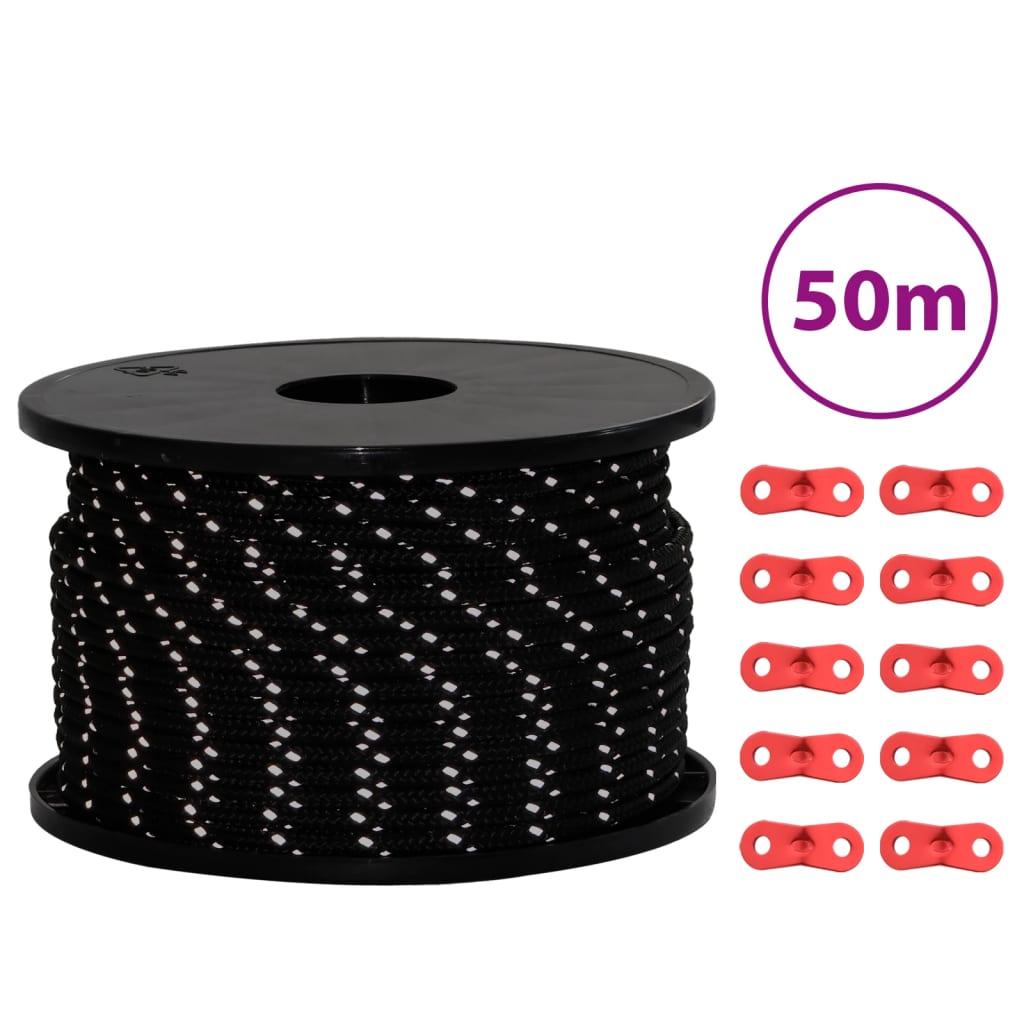 selvlysende bardunline med bardunspænder 50 m 5 mm billede