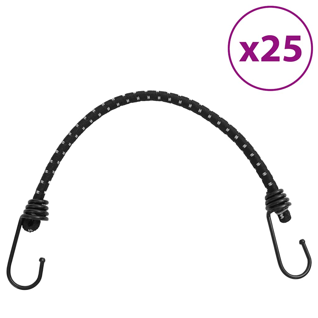 elastiksnore 25 stk. med refleksstriber og kroge 46 cm billede