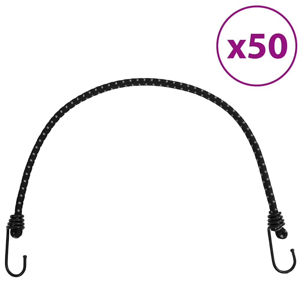 elastiksnore 50 stk. med refleksstriber og kroge 59 cm billede
