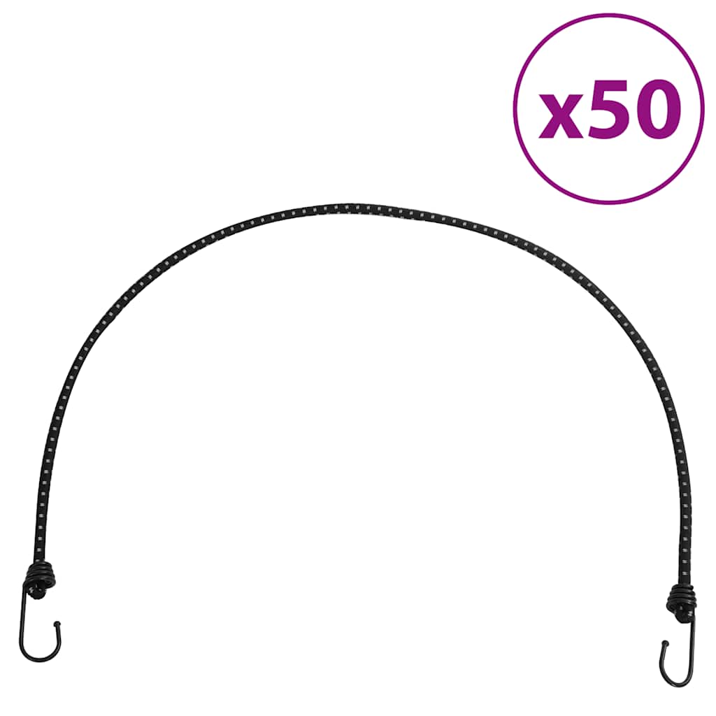 elastiksnore 50 stk. med refleksstriber og kroge 100 cm billede