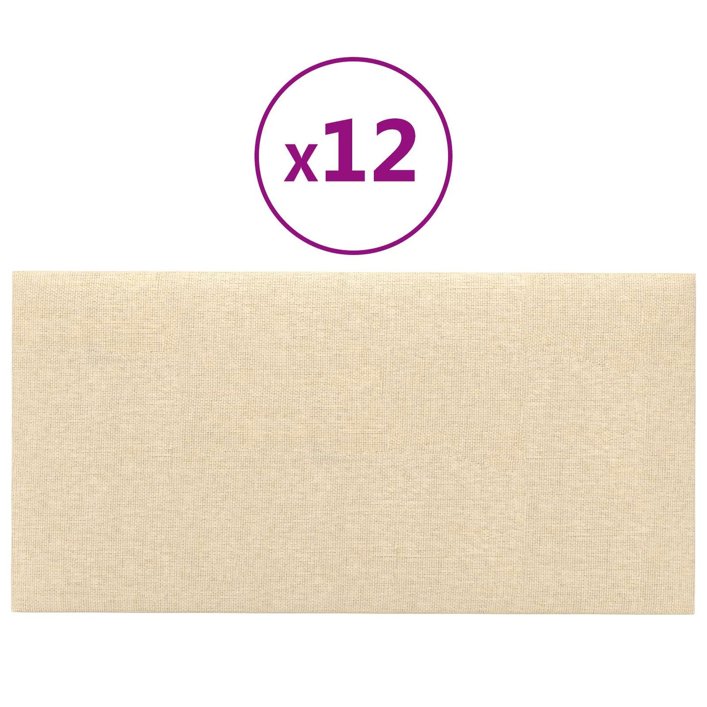 Væghovedgærde 12 pcs 30 x 15 cm Creme Stof