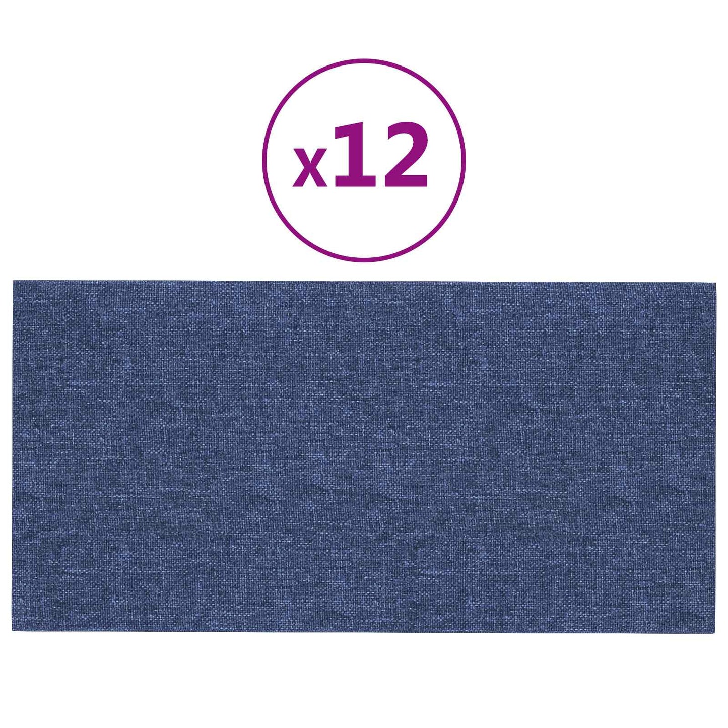 Væghovedgærde 12 pcs 30 x 15 cm Blå Stof