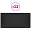 Væghovedgærde 12 pcs 30 x 15 cm Sort Stof