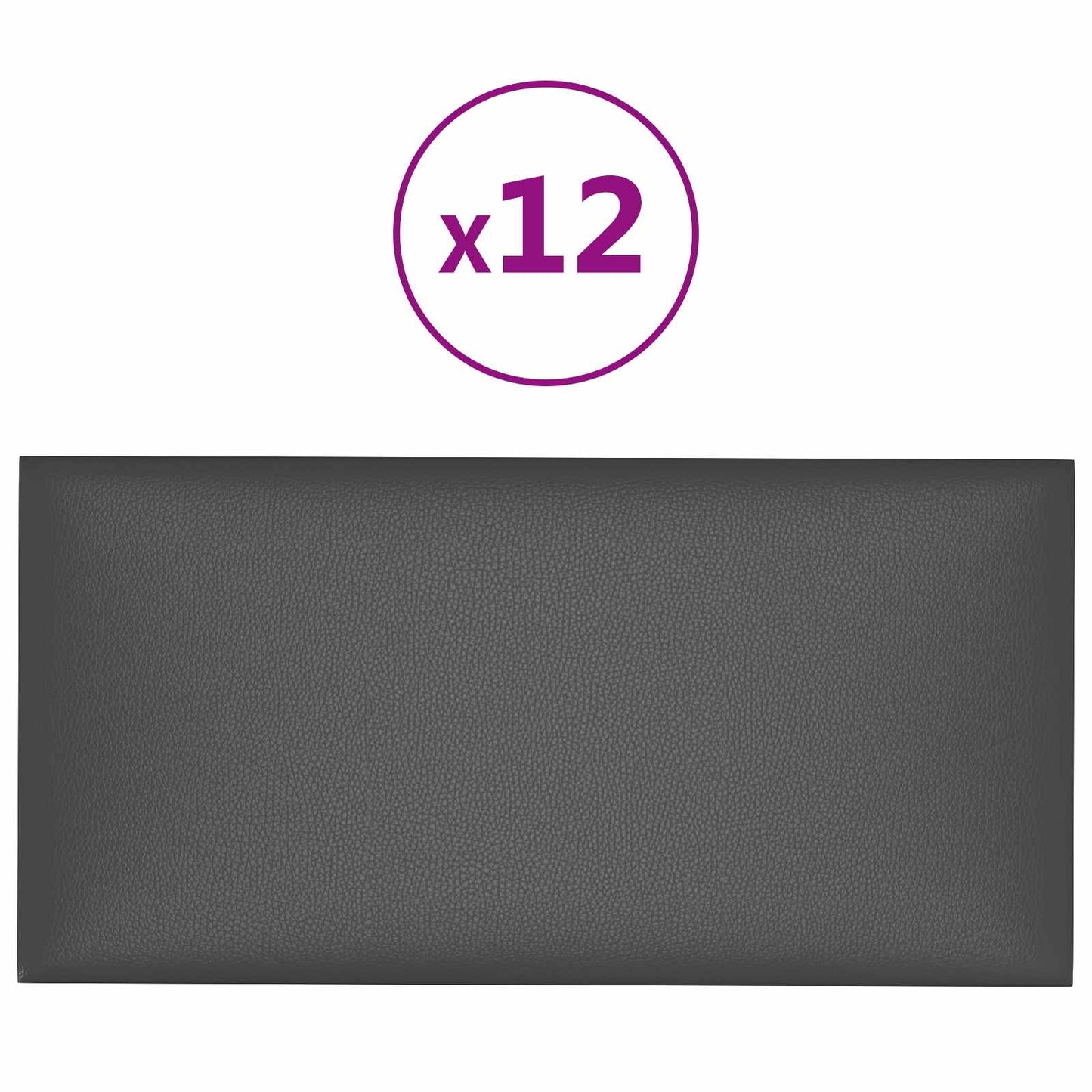 Væghovedgærde 12 pcs 30 x 15 cm Grå Stof